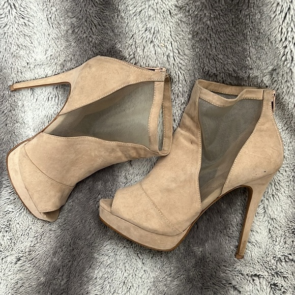 Jaina cream Aldo mesh open toe stilleto zip up bootie - Picture 3 of 3